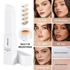 Foundation Stick Farbwechsel-Foundation mit abnehmbarem Pinsel Blanc Cover Cream Stick Farbwechselnde Basis Make-up mit hoher Deckkraft