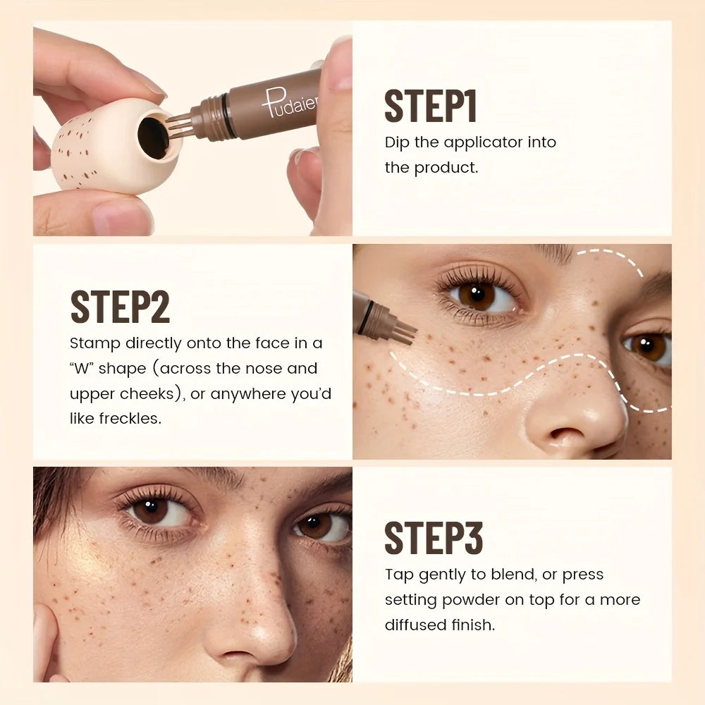 Natürliches Nude-Make-up, falsche Sommersprossen, wasserfest, langanhaltend, leichte Deckkraft, Sommersprossenstift für Frauen