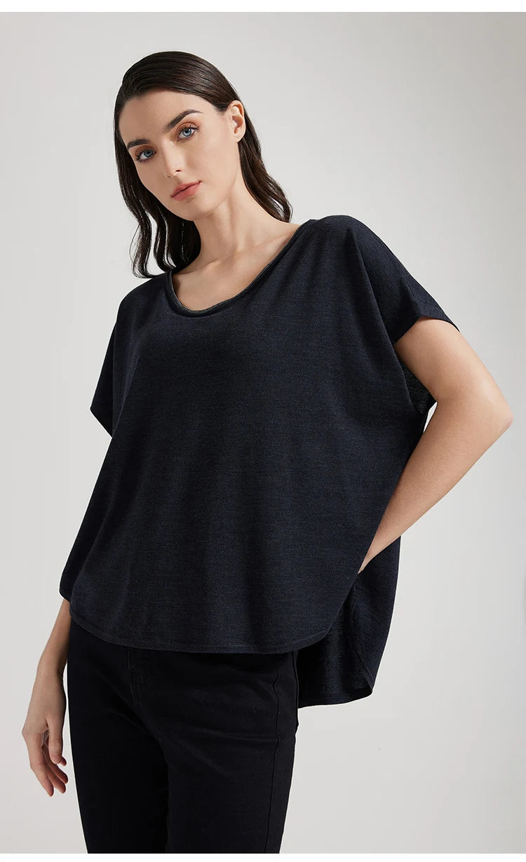 BC1095 Luxuriöse Damenbekleidung Seide Wolle Damen Kleidung lockere Merinowolle Weste Pullover für Damen