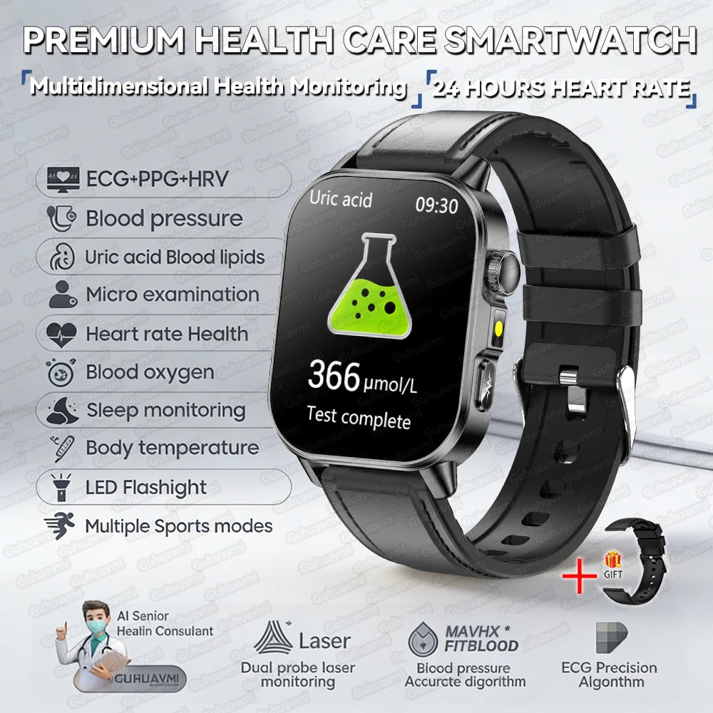 Neue präzise Gesundheits-Smartwatch EKG+HRV Harnsäure Blutfette Emotionswahrnehmung Bluetooth-Anruf Smartwatches für Männer und Frauen