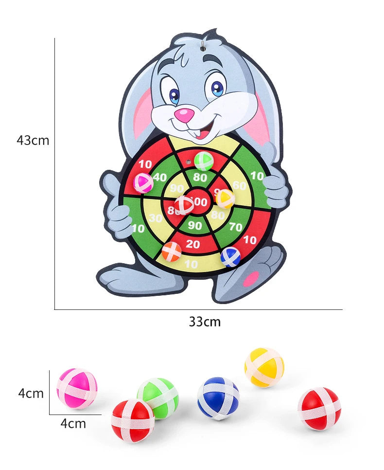 Tiere Dartscheibe Spiele für Kinder Montessori Ziel-Sportspiele Spielzeug mit 2 klebrigen Bällen Lernspiele für Kinder Jungen Mädchen