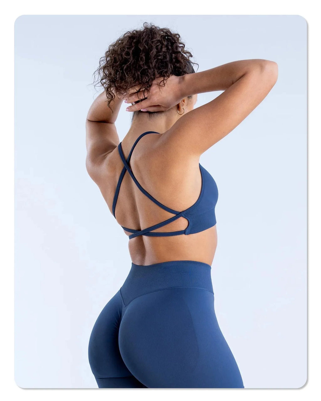 AYBL Yoga Set Nahtloses Yoga-Set 2-teilig Damen Workout Set Scrunch Leggings Rückenfreier Sport-BH Fitness-Top Gym-Hose Kleidung