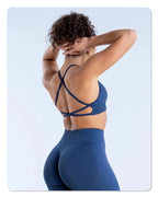 AYBL Yoga Set Nahtloses Yoga-Set 2-teilig Damen Workout Set Scrunch Leggings Rückenfreier Sport-BH Fitness-Top Gym-Hose Kleidung