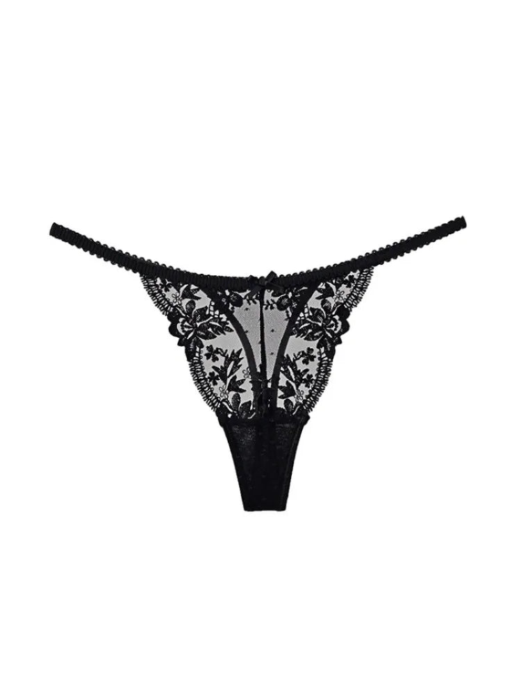 Heißer Verkauf Französisches sexy Dessous-Set für Damen, ultradünner transparenter BH und Höschen-Set, besticktes Spitzen-Form-Camisole-Unterwäsche-Set