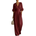 Einfarbige lässige weite Jumpsuits für Damen 2026 Sommer Elegante Overalls Damen Jumpsuits und Rompers Bodysuit Damenbekleidung
