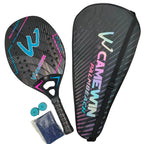 3K Camewin Strandtennisschläger, Vollcarbon, raue Oberfläche, Outdoor-Sport-Schläger für Herren, Damen, Erwachsene, Tennisschläger, Neu