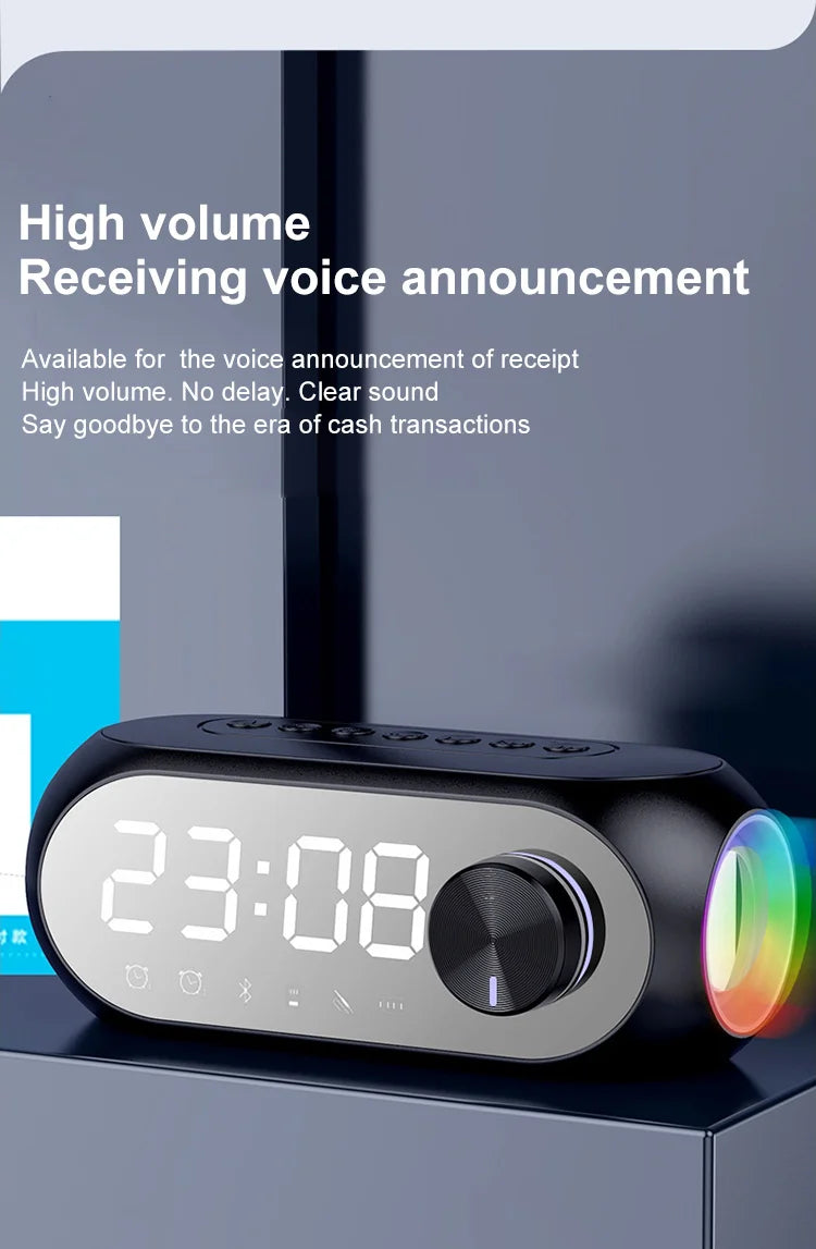 Radiowecker FM Bluetooth Lautsprecher Tragbarer Subwoofer Caixa De Som Sound Box Musik Drahtlose Mini Tieftöner Bocina Lampensäule