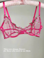 Europäische Frauen verführerischer transparenter BH mit Spitzenstickerei und Bügel, Minimizer für große Brüste, Anti-Sagging, weiche Dessous, S-XL BH-Set
