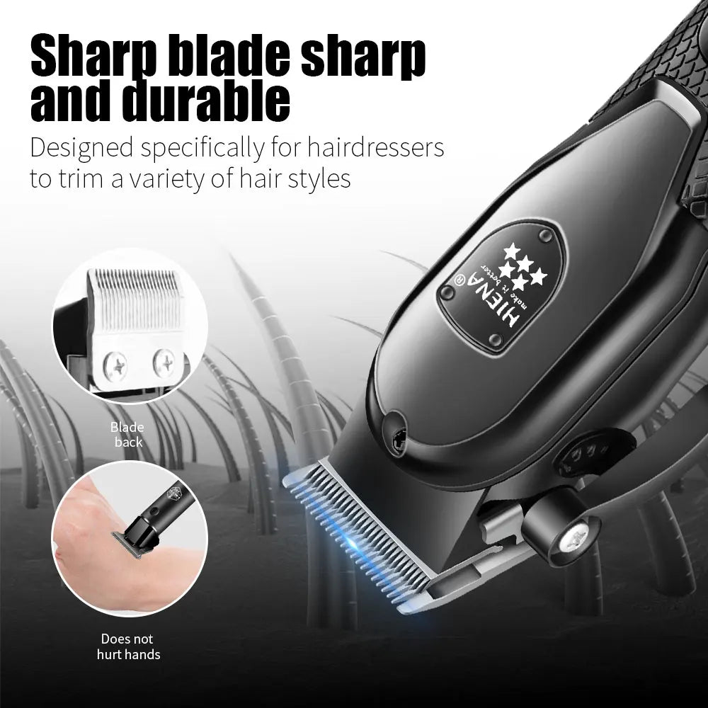 hiena Haarschneidemaschinen-Set für Herren Elektrorasierer Haartrimmer Professionelle Schneidemaschine Haartrimmer mit LCD-Digitalanzeige