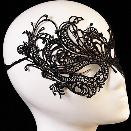 Damen Karnevalsmaske Hohle Spitze Maskerade Gesichtsmaske Prinzessin Abschlussball Party Requisiten Schwarze Augenmaske Halloween Kostüm für Frauen
