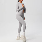 3-teiliges Sportbekleidung Yoga-Set Gym Sport-BH Reißverschlussjacke Leggings Kleidung Sportbekleidung Yoga-Anzüge für Damen Fitness-Set Trainingsanzug