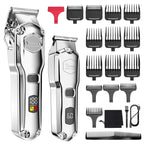 HATTEKER Professioneller Haarschneider für Herren, kabelloser Metall-Haarschneider und Trimmer-Set für den Haarschnitt