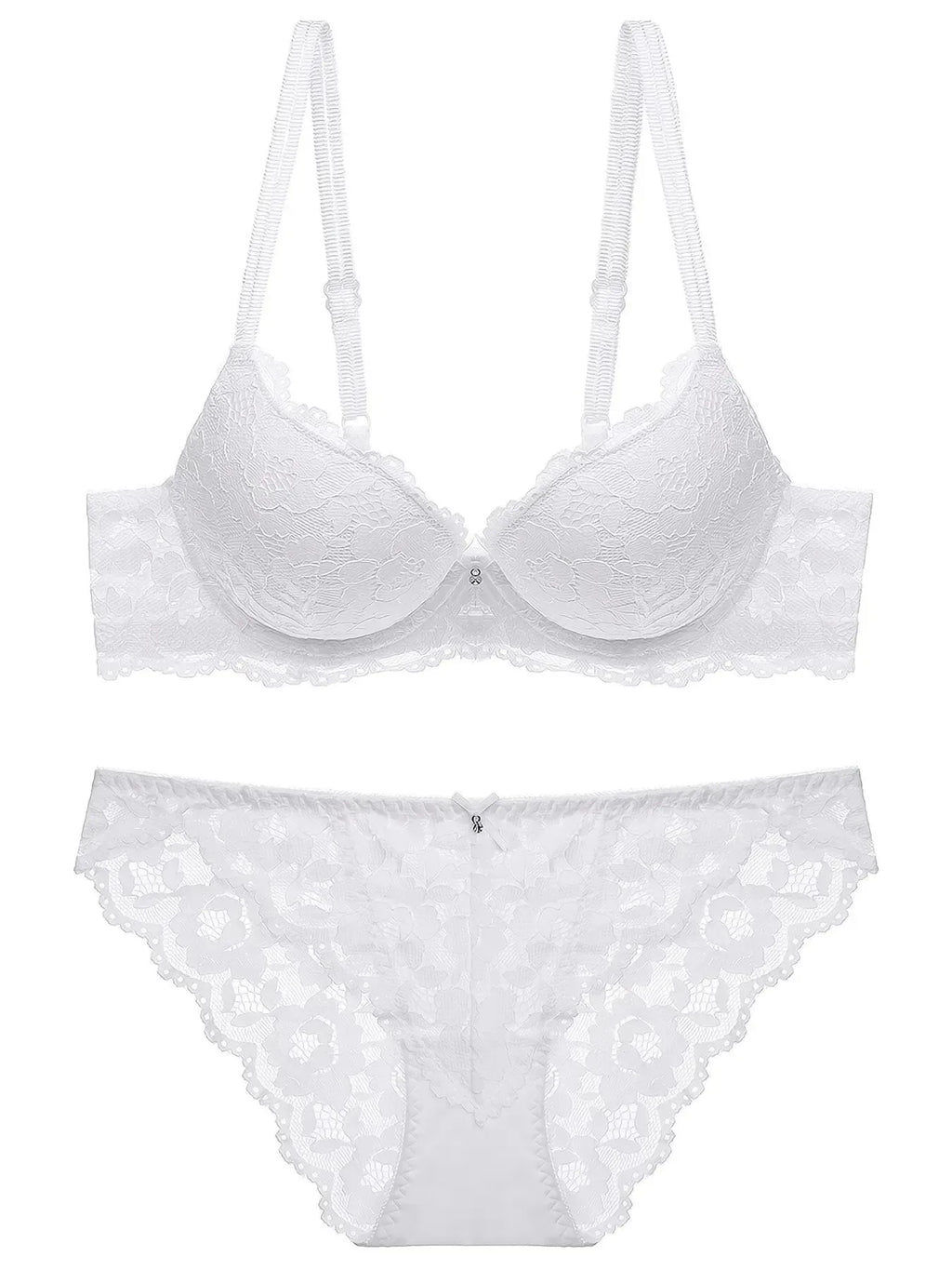 1 Set Elegantes Dessous-Set aus Spitze mit Stickerei und atmungsaktivem Stoff: Push-Up-BH, transparenter Schlüpfer mit tiefem Bund – das ultimative Valentinstagsgeschenk