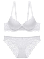 1 Set Elegantes Dessous-Set aus Spitze mit Stickerei und atmungsaktivem Stoff: Push-Up-BH, transparenter Schlüpfer mit tiefem Bund – das ultimative Valentinstagsgeschenk