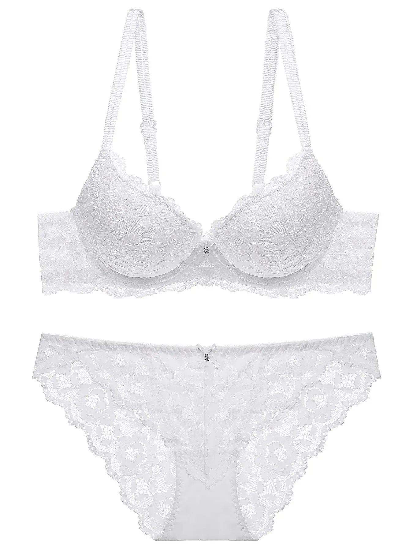 1 Set Elegantes Dessous-Set aus Spitze mit Stickerei und atmungsaktivem Stoff: Push-Up-BH, transparenter Schlüpfer mit tiefem Bund – das ultimative Valentinstagsgeschenk