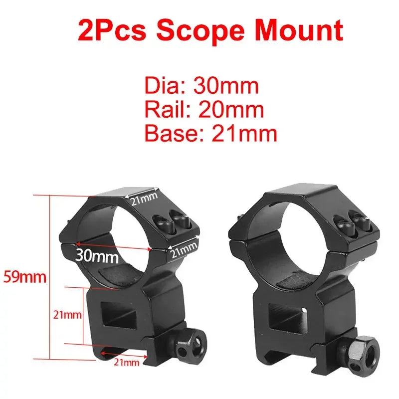 2 Stück Zielfernrohrmontagering für Durchmesser 25,4 mm 30 mm 35 mm taktisches Zielfernrohr Taschenlampe 11 mm 20 mm Picatinny-Schienenmontagezubehör