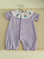 MILANCEL Sommer Baby Strampler 0-24M Weicher bequemer Kleinkind Overall Bestickte Blumen Baby Mädchen Kleidung