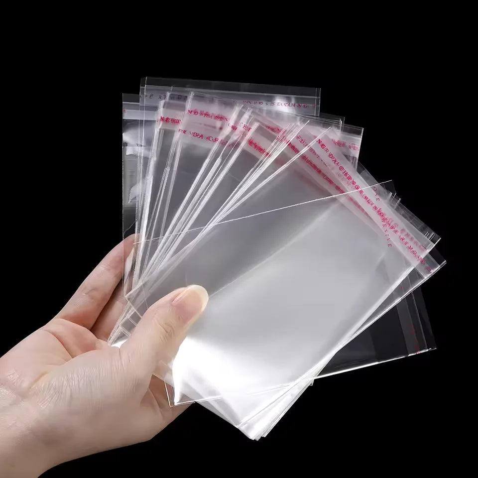 100 Stück OPP selbstklebende transparente Plastiktüte Kleidung Schmuck Verpackung Selbstklebende Keks-Bonbon-Verpackung Cellophan-Beutel