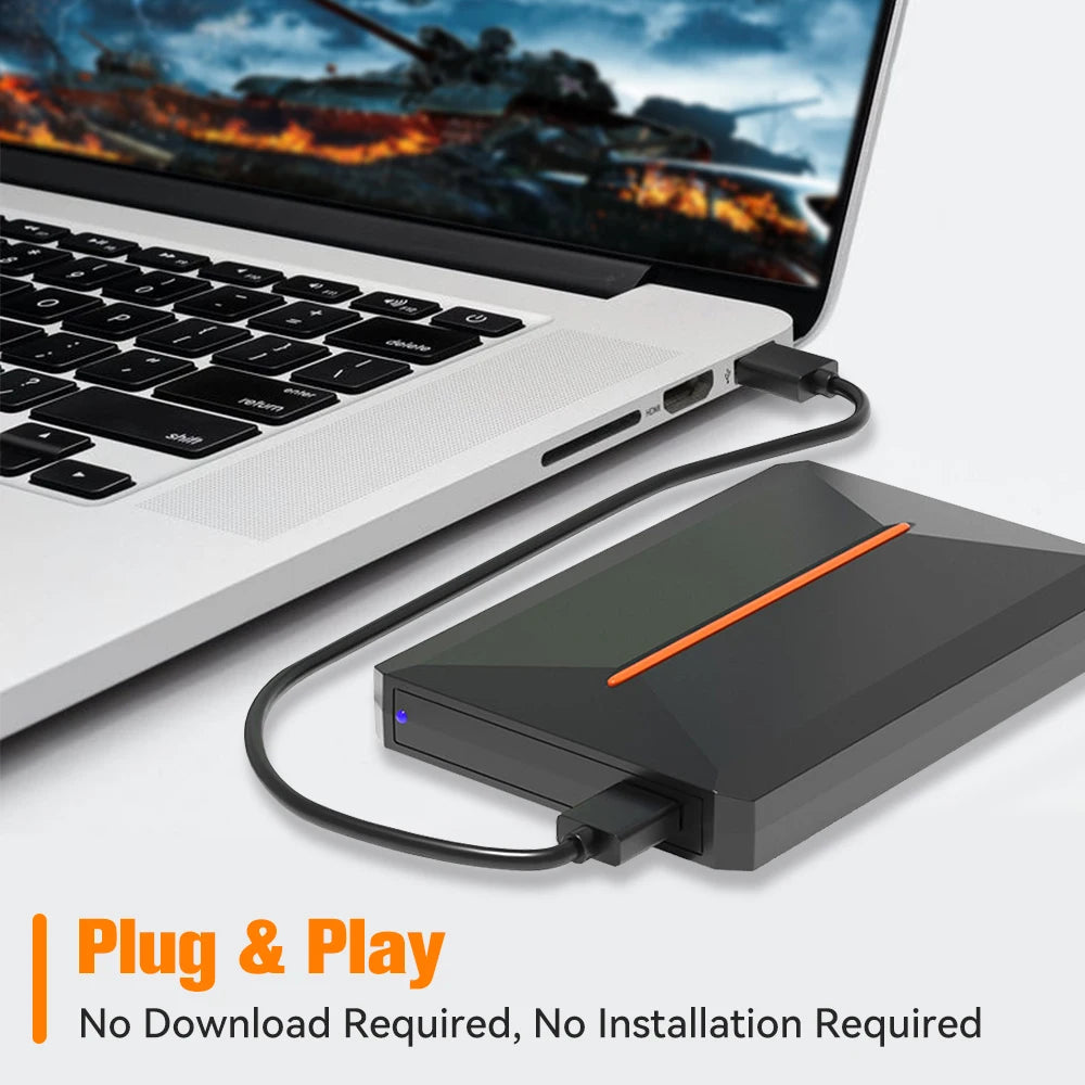 Launchbox 500GB Gaming-Festplatte, tragbare Gaming HDD mit über 3700 PC-/3D-Spielen für PS4/PS3/PS2/Wii/WiiU/Switch Spielekonsolen für PC