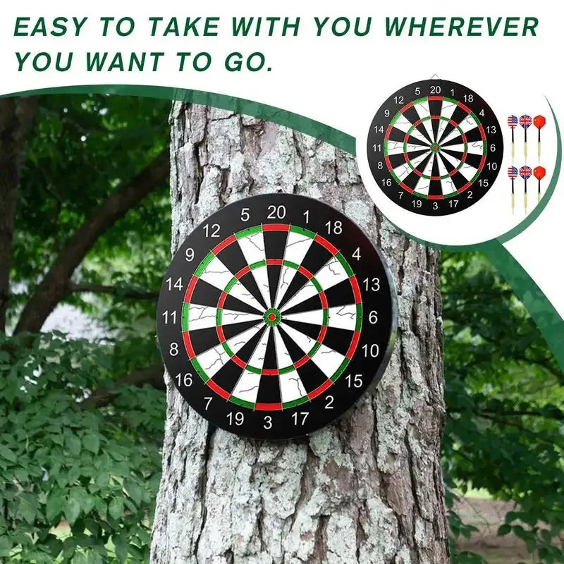 Pro Flocking Dartboard 15-Zoll Turnier Indoor Hänge-Zielscheibe mit 6 Darts - Stabile Scheibe für Weihnachts- und Geburtstagsfeiern