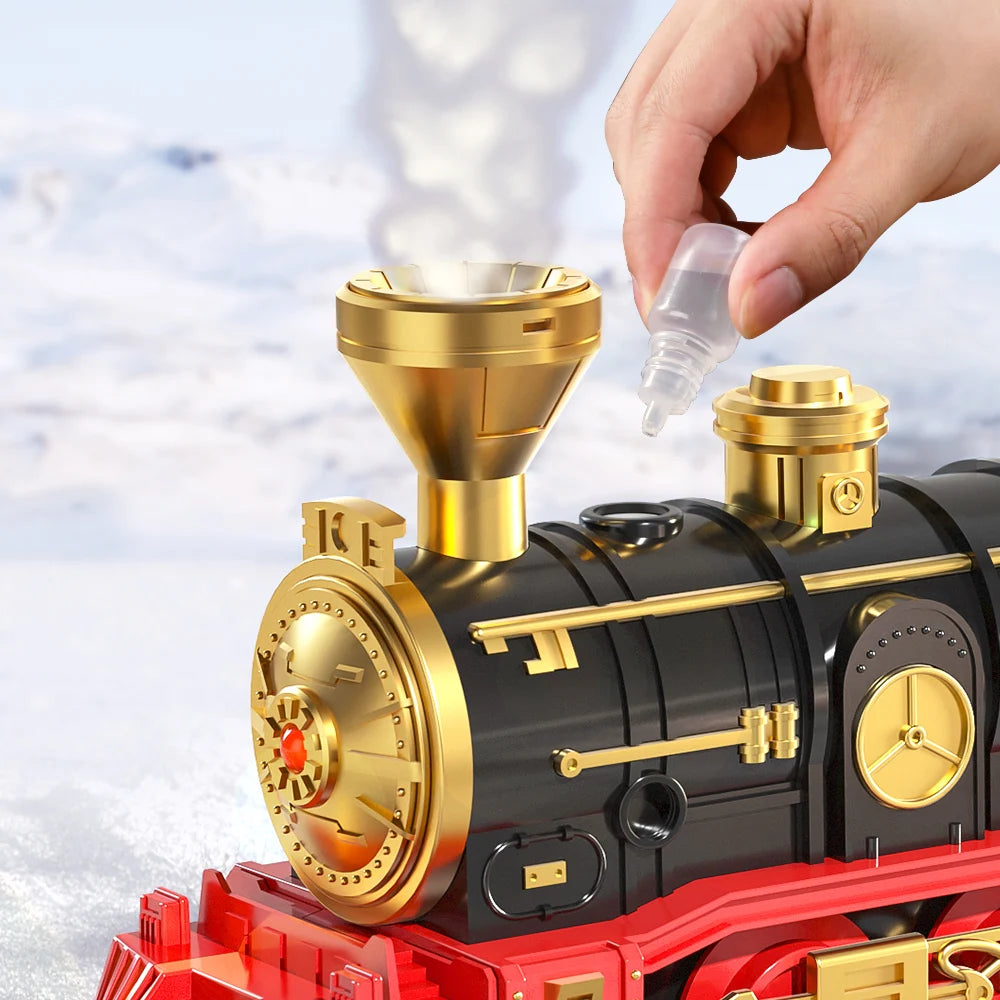 Elektrischer Spielzeugzug, Auto, Eisenbahn, Dampflokomotive, Druckgussmodell, Lernspiel, Kinderspielzeug und Jungen-Spielzeug