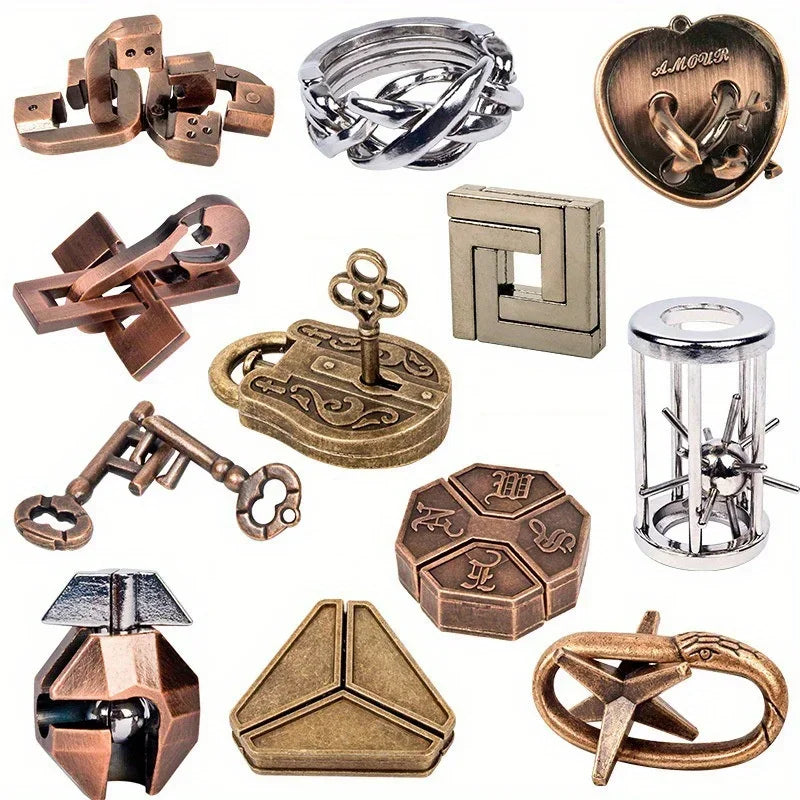 Ein klassisches intellektuelles Metallpuzzle-Spielzeug, ein schwieriges Lernspielzeug als Weihnachts-, Thanksgiving- und Geburtstagsgeschenk Hauptbild