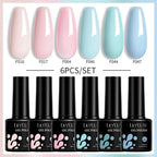 LILYCUTE 6PCS Gel-Nagellack-Set Sommer Neon Nagellack-Gel-Kits für DIY Nagel Semi-Permanenter UV-Lampe Gellack Nagellack-Set