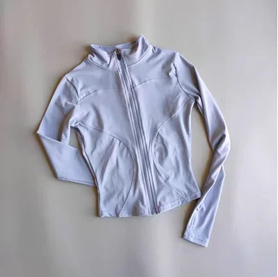 Slim Fit Sportjacke Stehkragen Reißverschlussmantel Sport Fitness Yoga Kleidung Plus Samtjacke Schlankheits-Schnelltrocknender Anzug