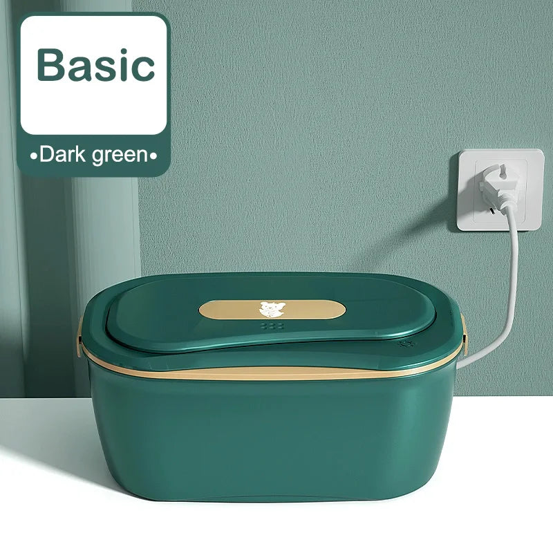 DMWD Haushalt Feuchttücherwärmer Elektrischer Baby-Feuchttuchwärmer Tragbare Heizbox Feuchttuchspender Thermostat 45–55 ℃ 220