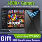 JMachen Hyper Base Lbox Retro-Spielekonsole für PS4/PS3/Switch/PS2/Wii/WiiU/PS1 Launchbox 2TB Gaming-HDD mit über 4200 PC-/3D-Spielen