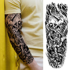 Kompass Roboterarm Temporäre Tattoos Ärmel für Männer Frauen Realistische Gefälschte Totenkopf Engel Ganzarm Tattoos Maori Totem Tattoo Aufkleber
