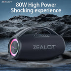 ZEALOT-S97 80W Tragbarer Bluetooth-Outdoor-Lautsprecher, HiFi-Sound, Subwoofer, Dual Pairing, Schnellladefunktion, 16000mAh Akku