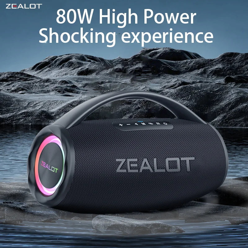ZEALOT-S97 80W Tragbarer Bluetooth-Outdoor-Lautsprecher, HiFi-Sound, Subwoofer, Dual Pairing, Schnellladefunktion, 16000mAh Akku Hauptbild
