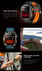 2025Neue GPS Smartwatch für Xiaomi IOS Militärkompass Taschenlampe Smartwatch Herren 10ATM Wasserdicht 100+Sportmodi BT Anruf Uhr