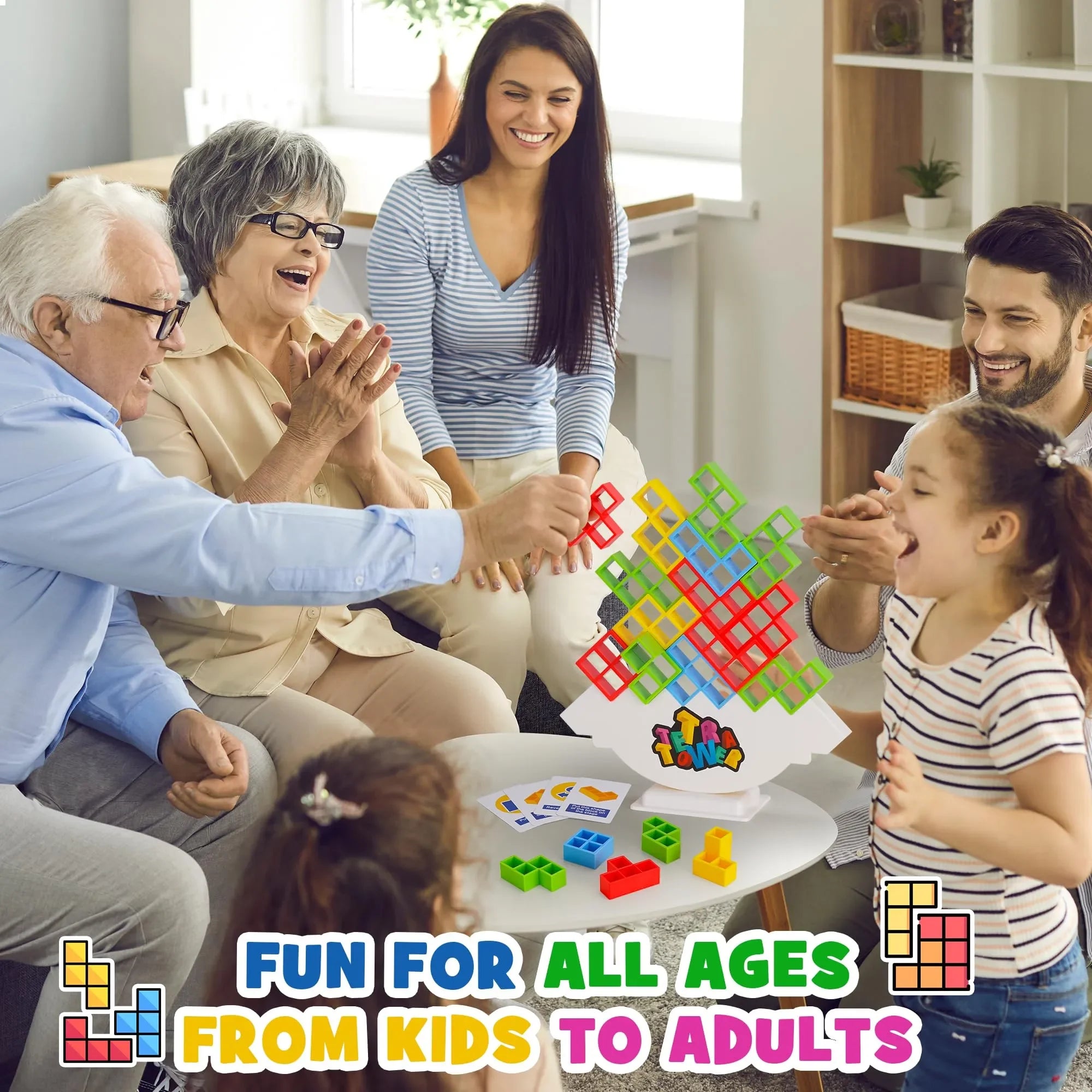 Puzzles Tetra Tower Lustiges Balance-Stapelspiel für Kinder, Erwachsene, Freunde, Teams, Wohnheime, Familien-Spieleabend, Partys, Geschenke