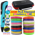 2026 Neue 3D-Druckstift DIY Dreidimensionale Malerei Kinderspielzeug mit LCD-Bildschirm Netzteil 200M PLA-Filament Spielzeug Geschenk