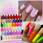 LILYCUTE 6PCS Gel-Nagellack-Set Sommer Neon Nagellack-Gel-Kits für DIY Nagel Semi-Permanenter UV-Lampe Gellack Nagellack-Set