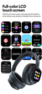 AI LCD Touchscreen Shock Bass Headsets HIFI Sound Kabellose Bluetooth-Kopfhörer ANC Geräuschunterdrückung Gamer-Ohrhörer mit Mikrofon