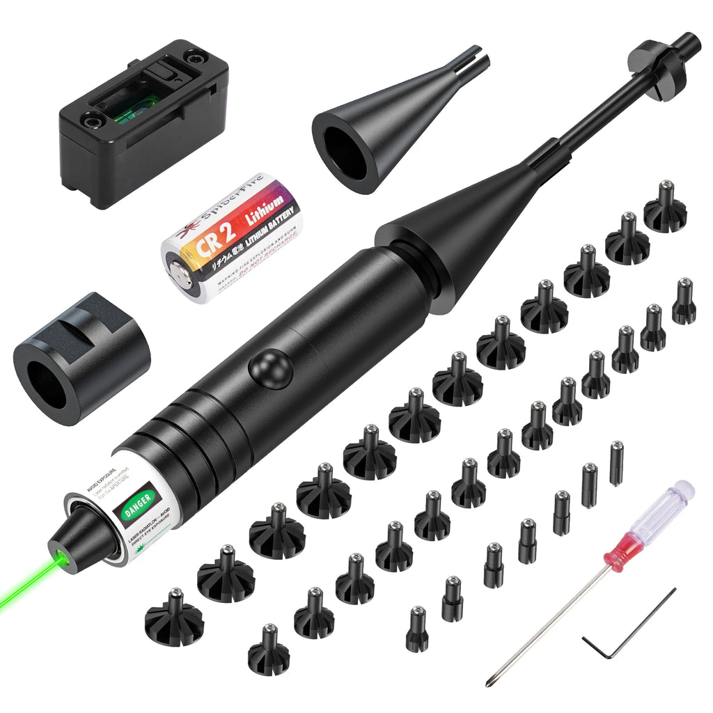 Taktischer grüner Laser-Kollimator-Visier-Kit für Gewehr und Pistole - Parallelkalibrierungs-Jagdvisier, geeignet für alle Kaliber.