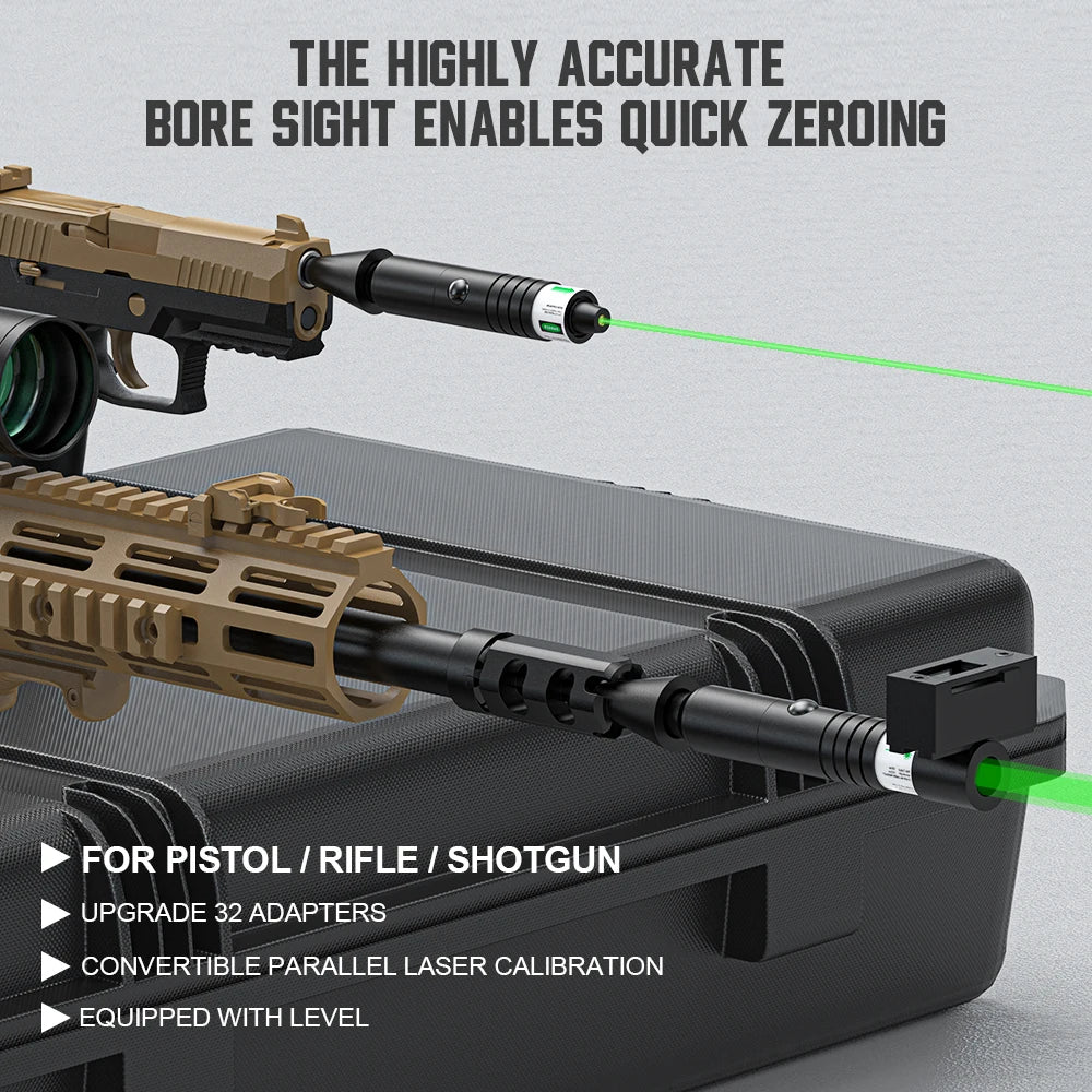 Taktischer grüner Laser-Kollimator-Visier-Kit für Gewehr und Pistole - Parallelkalibrierungs-Jagdvisier, geeignet für alle Kaliber.