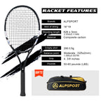 ALPSPORT Carbonfaser Tennisschläger T800 18K – Profi-Qualität mit Tasche & Band, leichter Trainingsschläger für Erwachsene, Herren & Damen