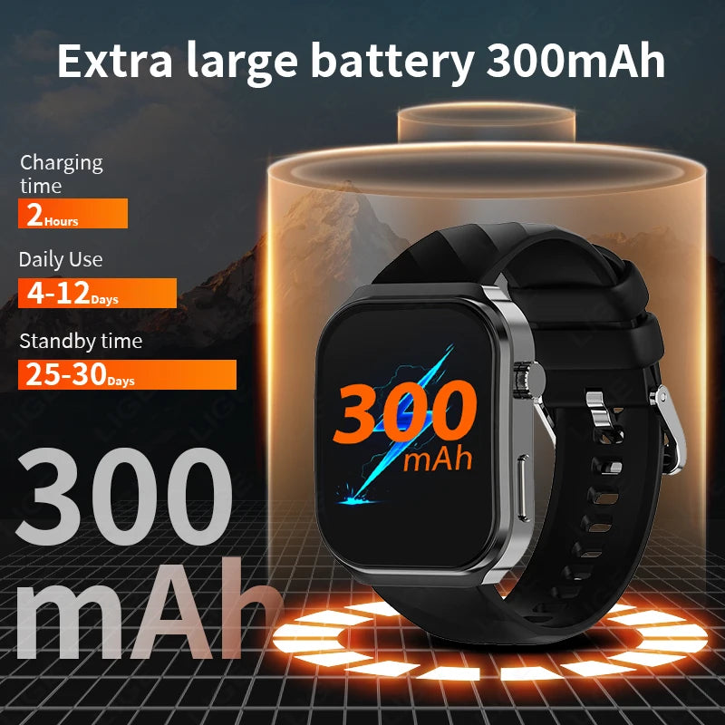 LIGE 2026 Neue KI-Gesundheitsdiagnose Smartwatch Blutfett Harnsäure Bluetooth-Anruf Blutdruck Gesundheits-Smartwatch Herren Damen