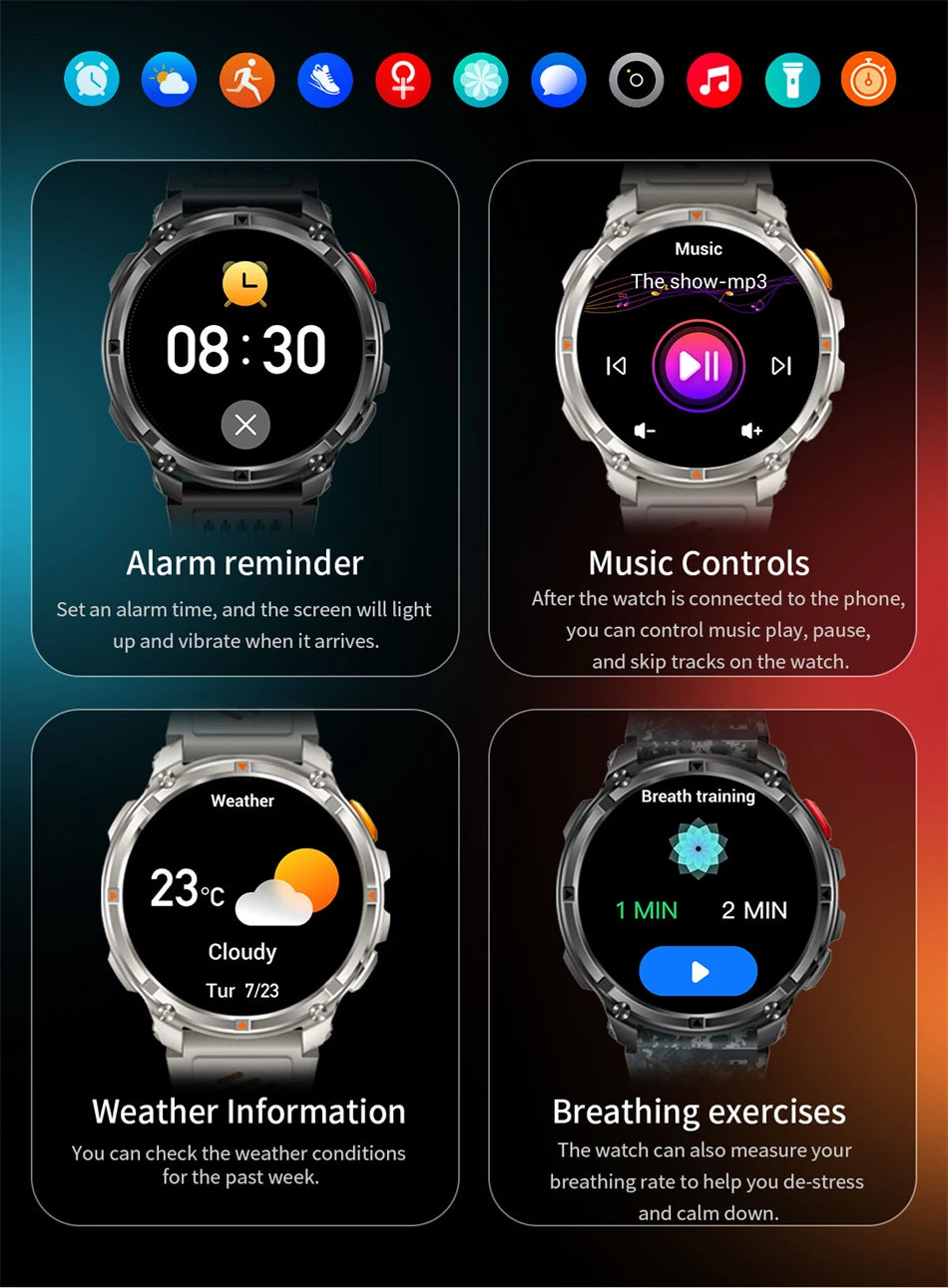 2026 Neue T-Rex 3 Ultra 1100mAh Smartwatch 5ATM Wasserdicht Outdoor Sport GPS Track Herzfrequenz Kompass Bluetooth Anruf Smartwatch