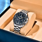 Neue PAGANI DESIGN Moon Men Uhr Retro-Luxus-Quarzuhren für Herren Edelstahl Sport wasserdicht Chronograph Herren+Mit BOX