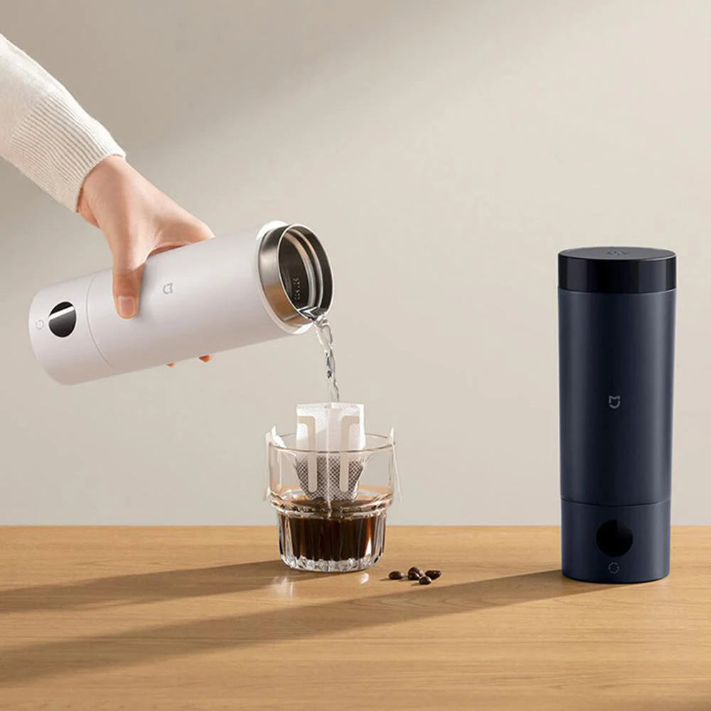 MIJIA Tragbare elektrische Heißwasserflasche 2: 350 ml, 6 Temperaturstufen, 12 Stunden Warmhaltefunktion, Edelstahl 316L, reisefreundlich