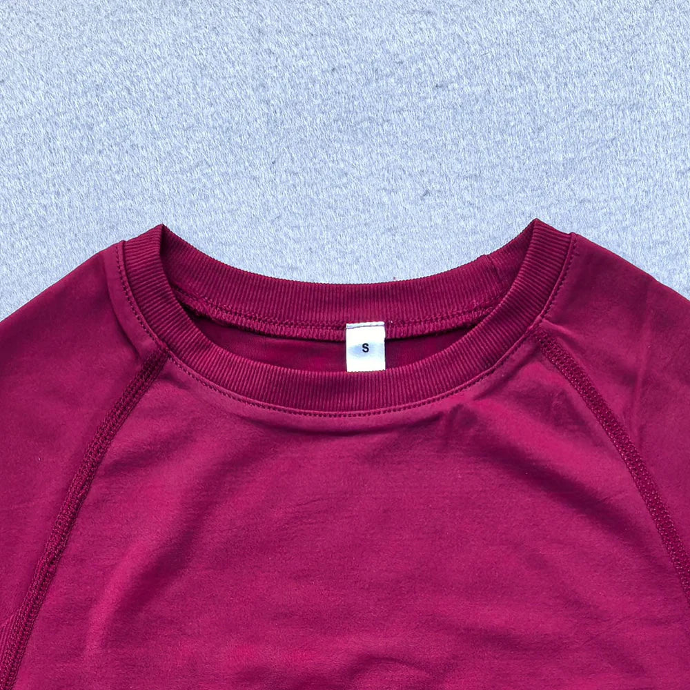 Nahtloses Yoga-Top für Damen Kurzarm Gym Crop Top Leichtgewichtige Yoga-Shirts Fitness-Gym-Shirts Elastische Sport-Shirts