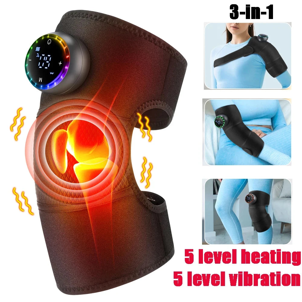 Elektrische Heizschulterstütze mit LED-Anzeige, Vibrations-Schultermassage-Gürtel zur Gelenkpflege und Muskelentspannung