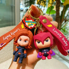 Marvel cartoon Avengers cute silicone doll keychain Spiderman Iron Man Captain America Hulk Thor Batman school bag pendant