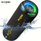 W-KING 40W Bluetooth Lautsprecher, IP67 Wasserdicht, APP-Steuerung, Hochwertiger Klang, TF/AUX, Dynamische Beleuchtung für Party, Outdoor, Dusche