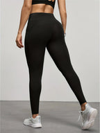 Damen High-Waist Butt-Lifting Leggings - Taschen, doppellagig, ideal zum Radfahren & Laufen